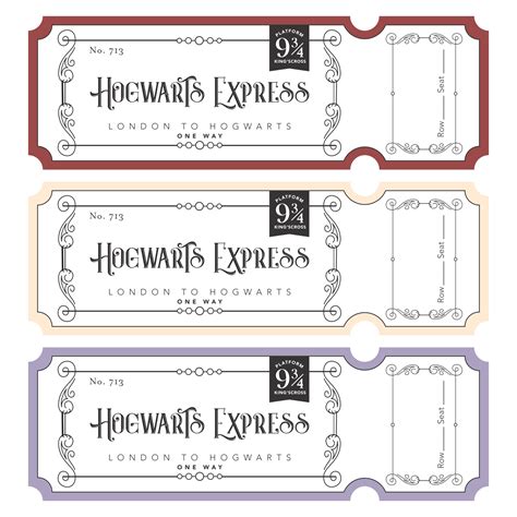Harry Potter Ticket Printable